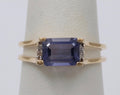 Vintage Purple Stone Diamonds 14K Yellow Gold Ring