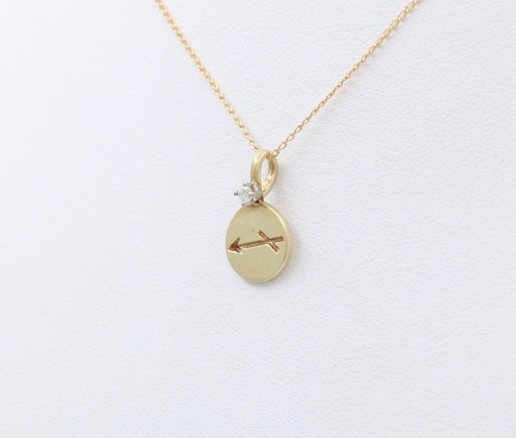 Vintage Tiffany and Co. Sagittarius 14K Yellow Gold Diamond Pendant Charm
