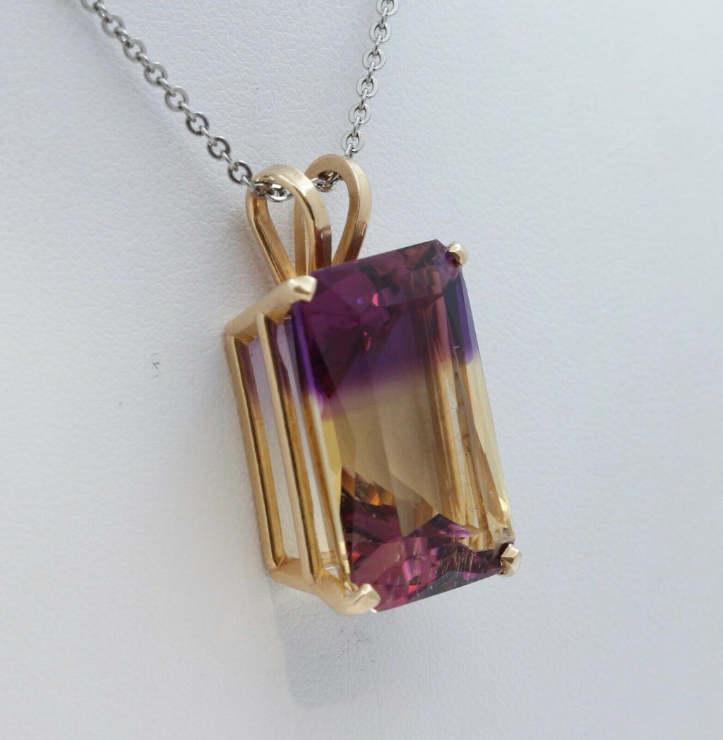 Vintage Ametrine 10K Yellow Gold Pendant