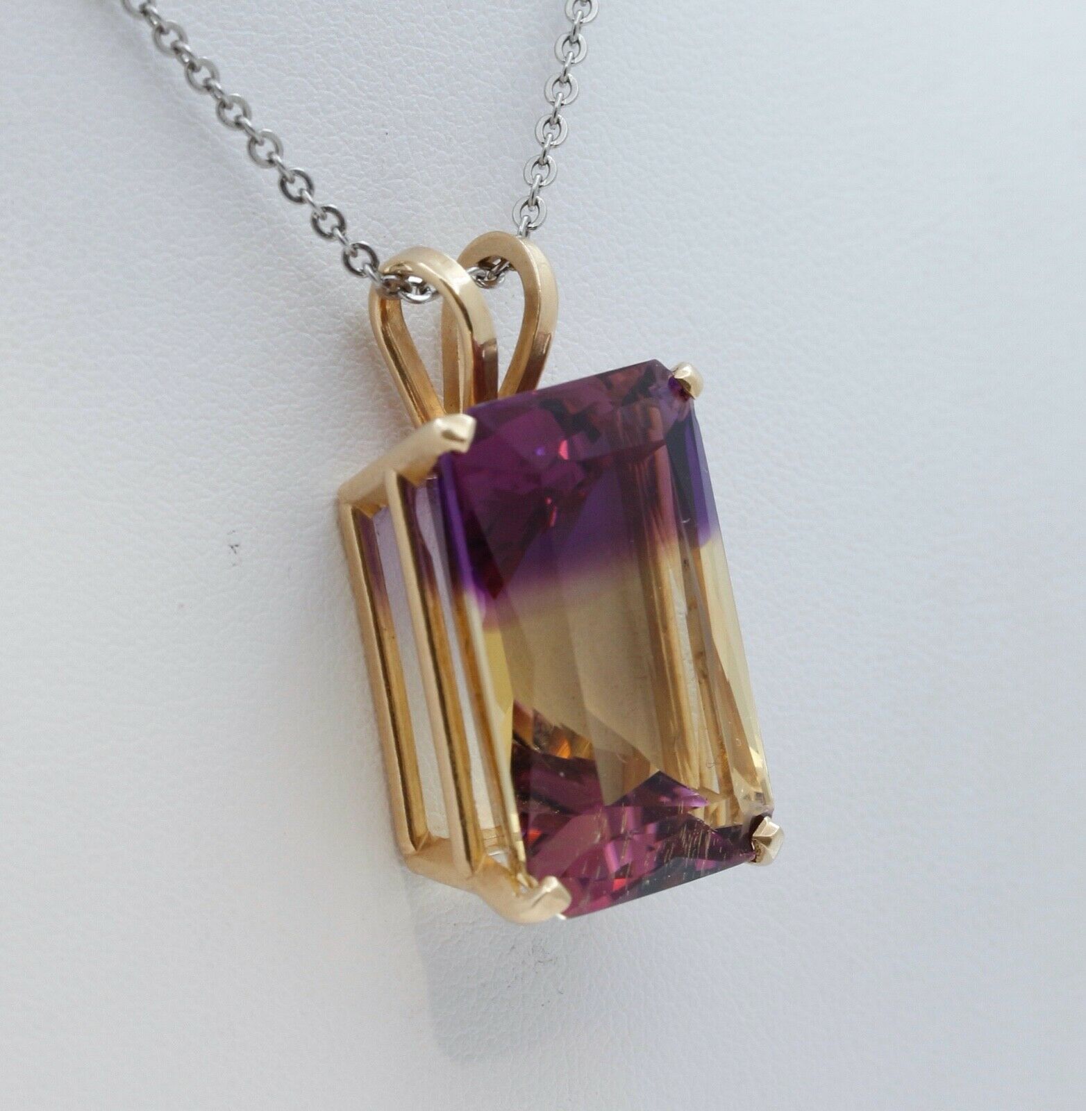 Vintage Ametrine 10K Yellow Gold Pendant
