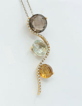 Load image into Gallery viewer, Vintage 14k Yellow Gold Diamond Multi Stone Pendant
