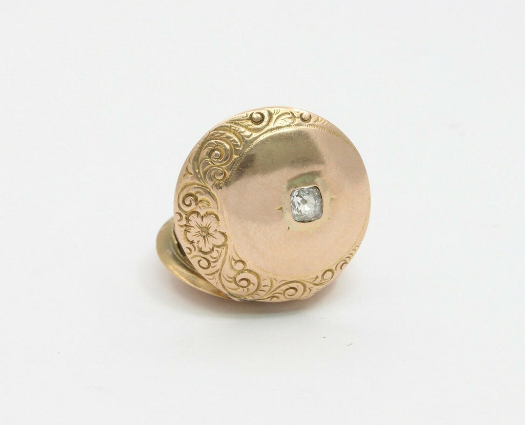 Victorian 10K Yellow Gold Diamond Memorial Locket