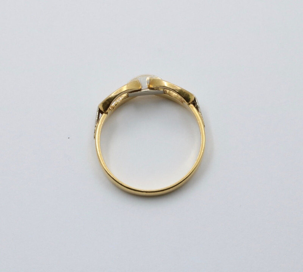 Vintage Minimize Diamond Infinity Stacking Ring, Buckle Ring.