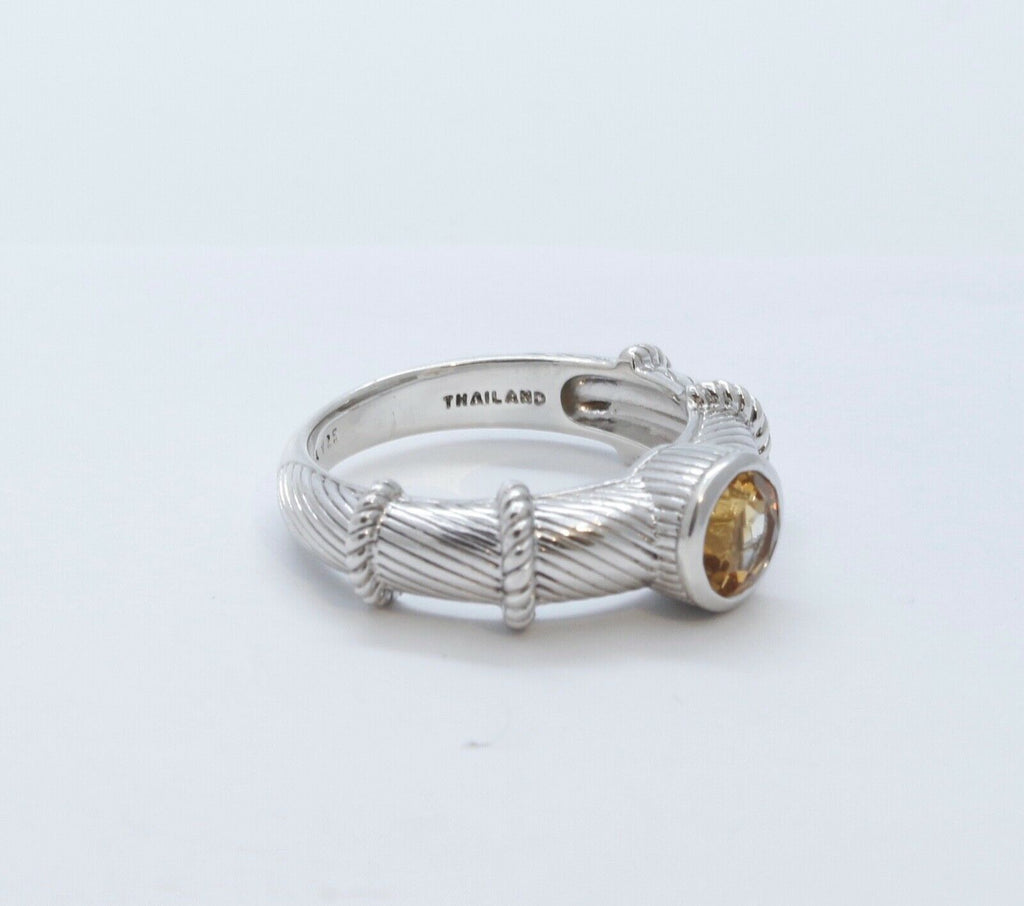 Vintage Judith Ripka Citrine 925 Sterling Silver Ring