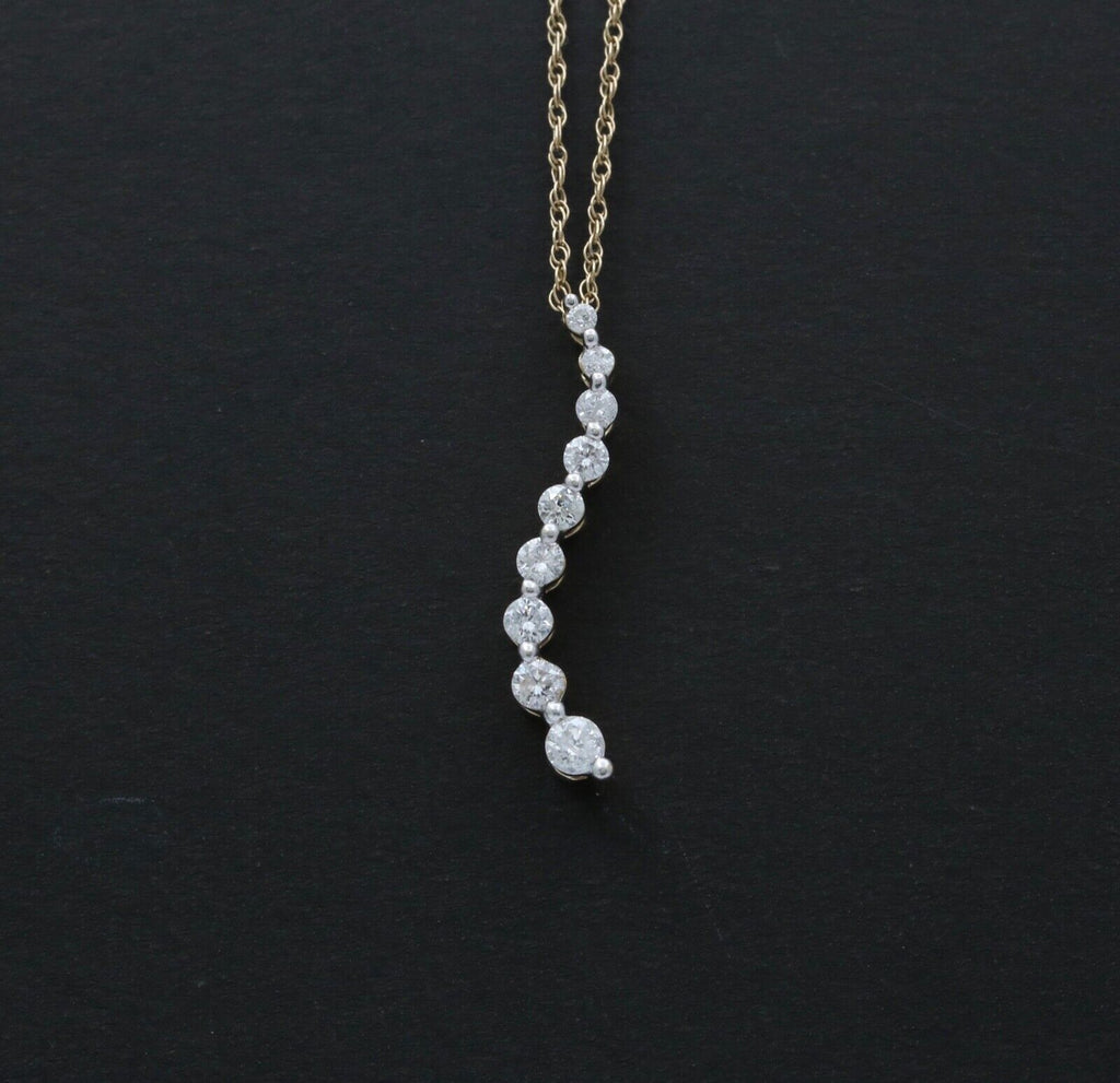 Vintage Diamond 14K Yellow Gold Curly Pendant.
