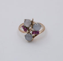 Load image into Gallery viewer, Vintage Retro 14K Star Sapphire And Ruby Bypass Ring
