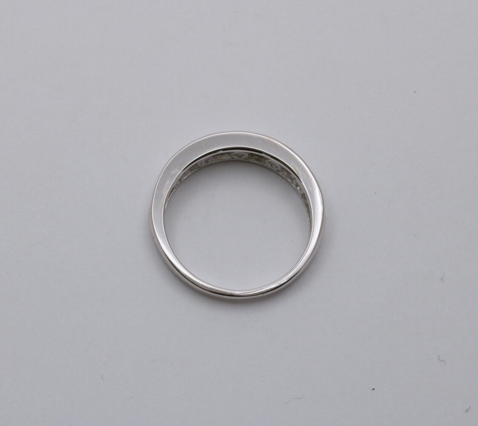 Classic 14K White Gold Diamond Half Eternity Band.