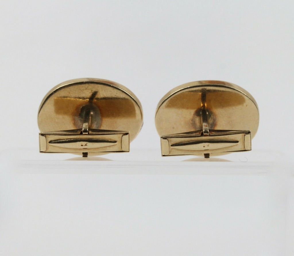 Pietra Dura Vintage 14K Yellow Gold Scarab Cufflinks