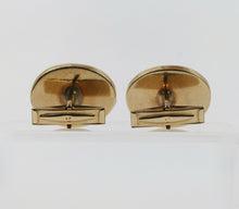 Load image into Gallery viewer, Pietra Dura Vintage 14K Yellow Gold Scarab Cufflinks
