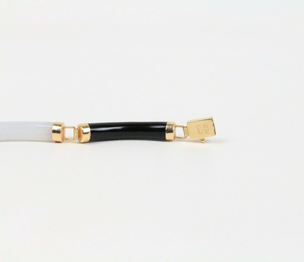 Vintage 14K Yellow Gold Multi Colored Jade Bracelet