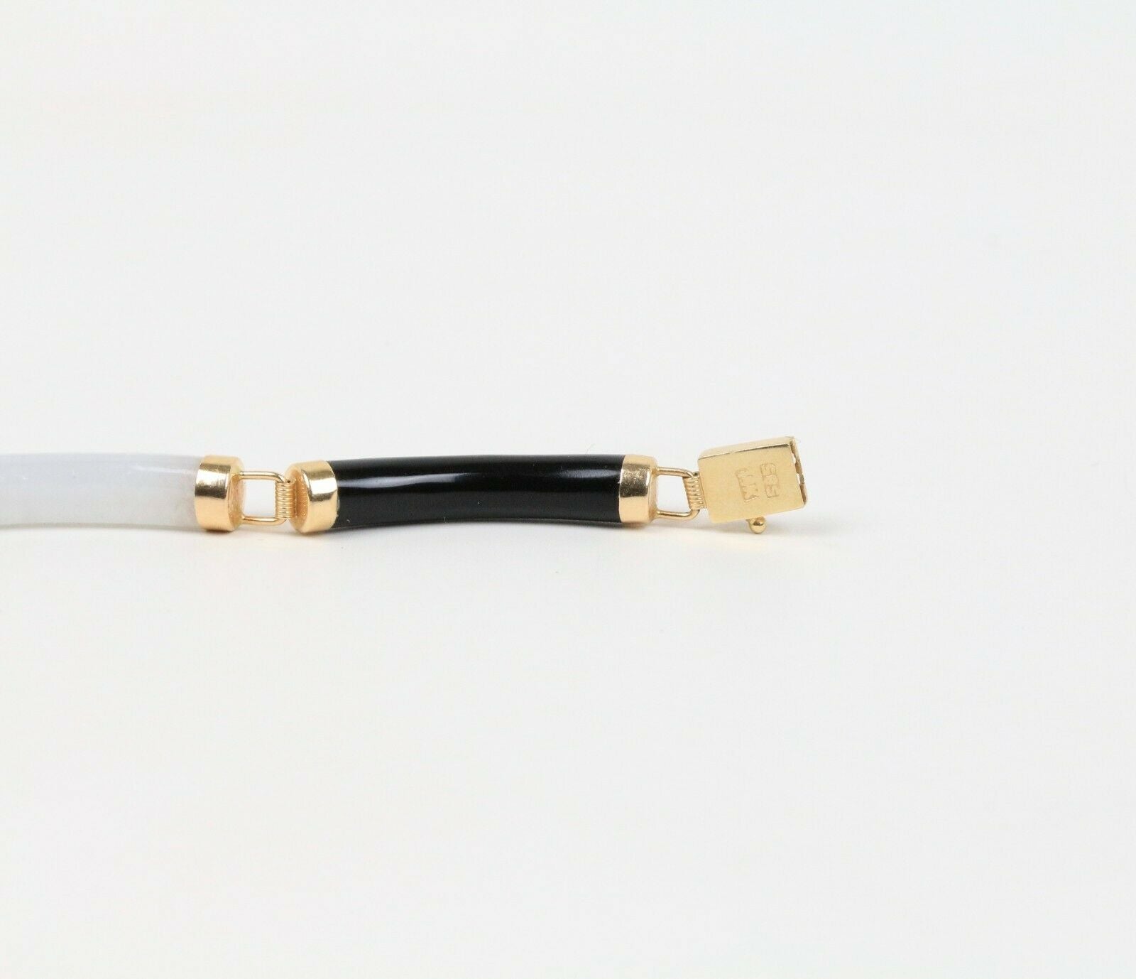 Vintage 14K Yellow Gold Multi Colored Jade Bracelet