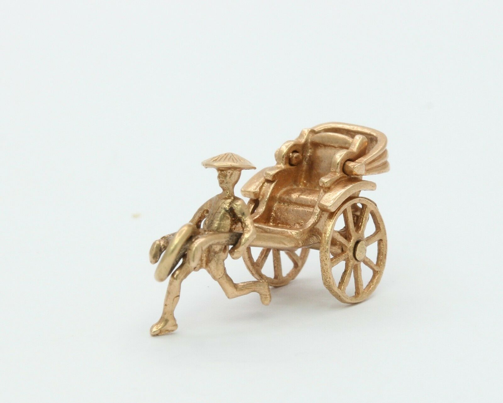 Vintage 14K Yellow Gold Rickshaw Charm