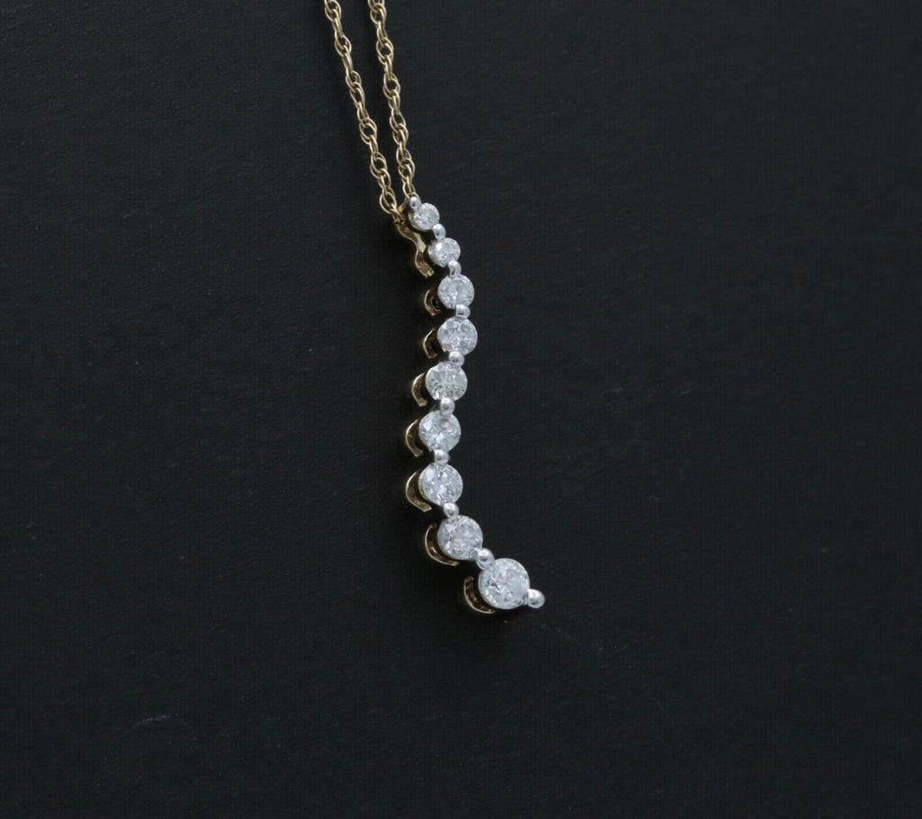 Vintage Diamond 14K Yellow Gold Curly Pendant.