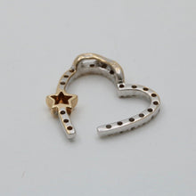 Load image into Gallery viewer, Vintage Heart on a Star Diamonds 14K White Yellow Gold Pendant
