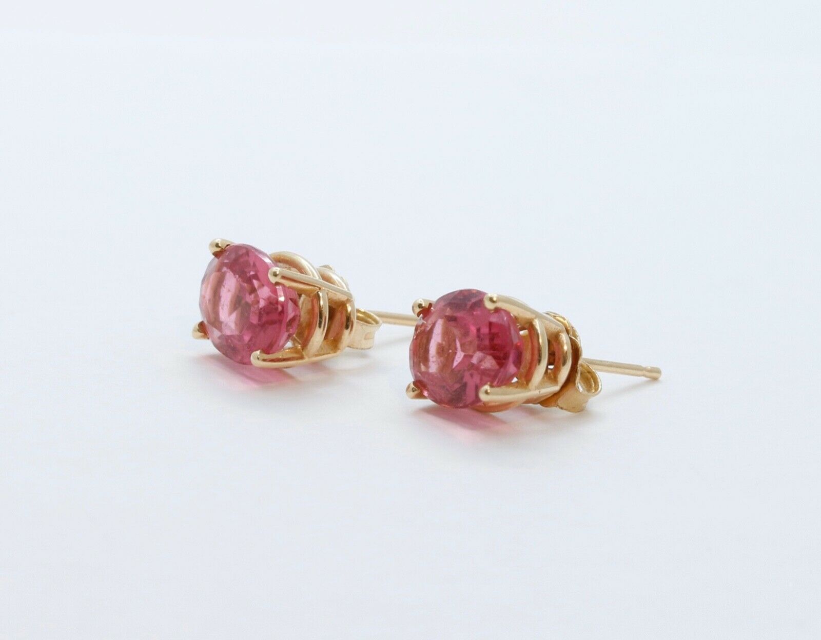 Beautiful Vintage Pink Tourmaline Earring Studs