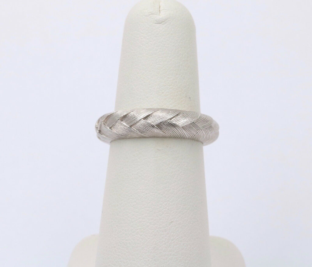 Vintage Judith Ripka Weave 925 Sterling Silver Ring Band