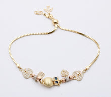 Load image into Gallery viewer, Vintage 14K Yellow Gold Gemstone Charm Bracelet
