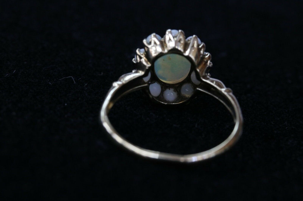 Late Victorian Australian Opal Floral Gold Ring