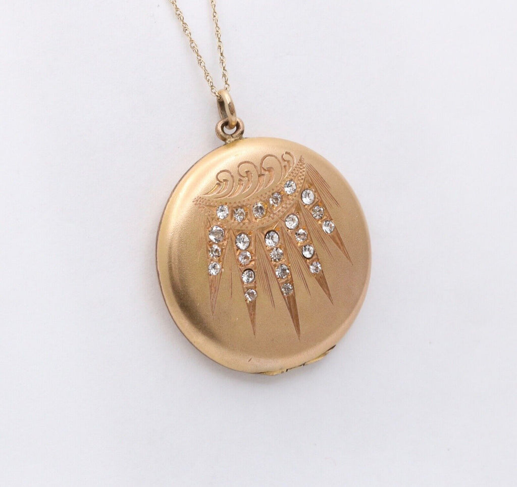 Antique VIctorian Gold Filled Paste Locket Pendant