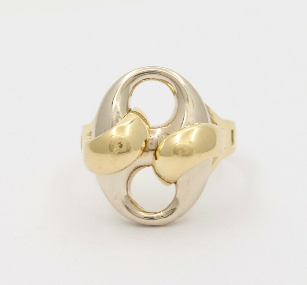 Vintage 18K Two Tone Gucci Link Ring