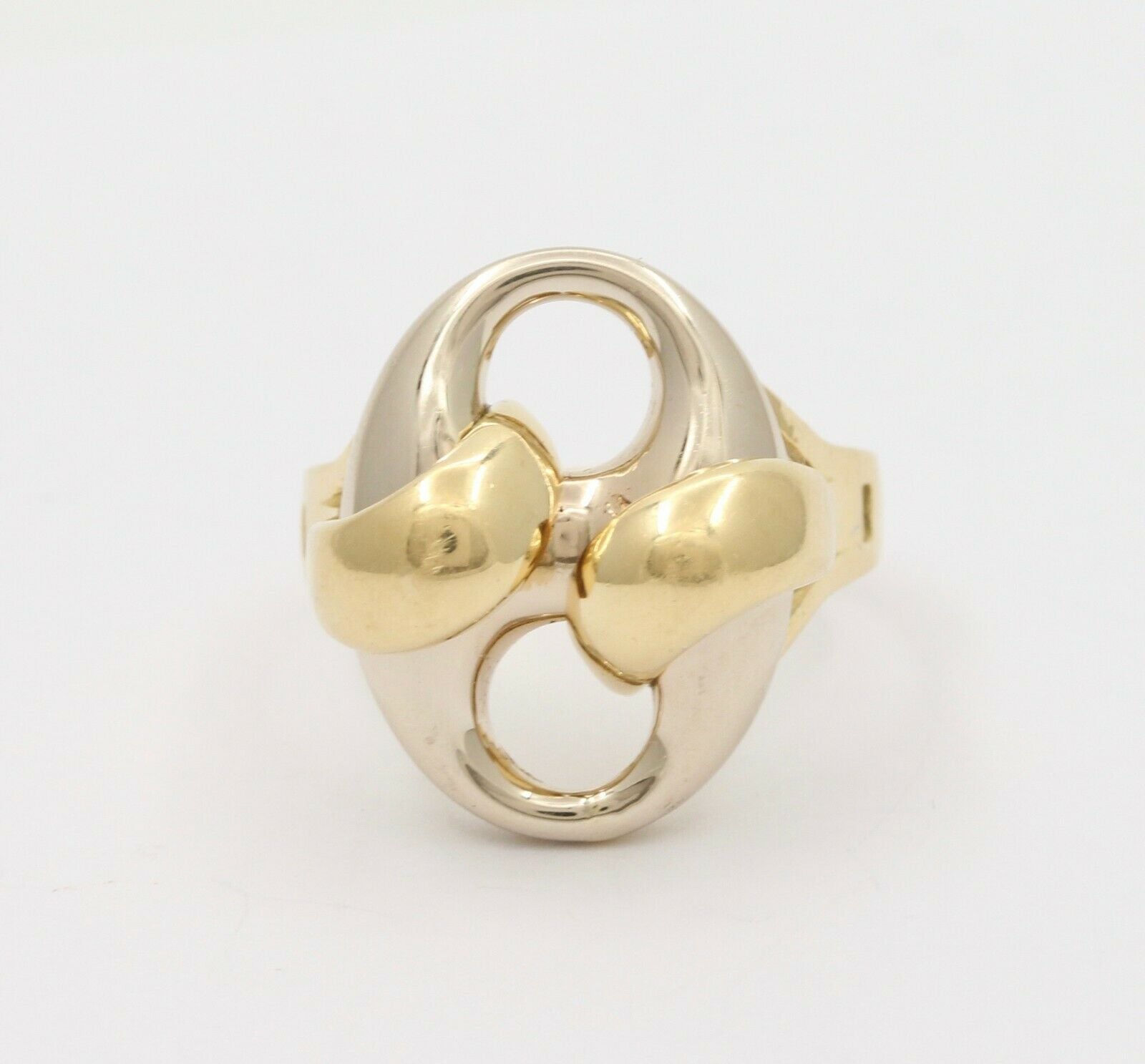 Vintage 18K Two Tone Gucci Link Ring