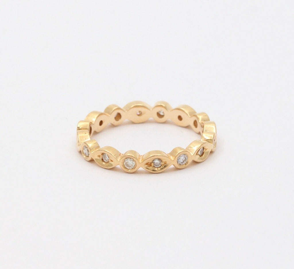 The Classic 18K Yellow Gold Diamond Eternity Ring , Wedding Band.