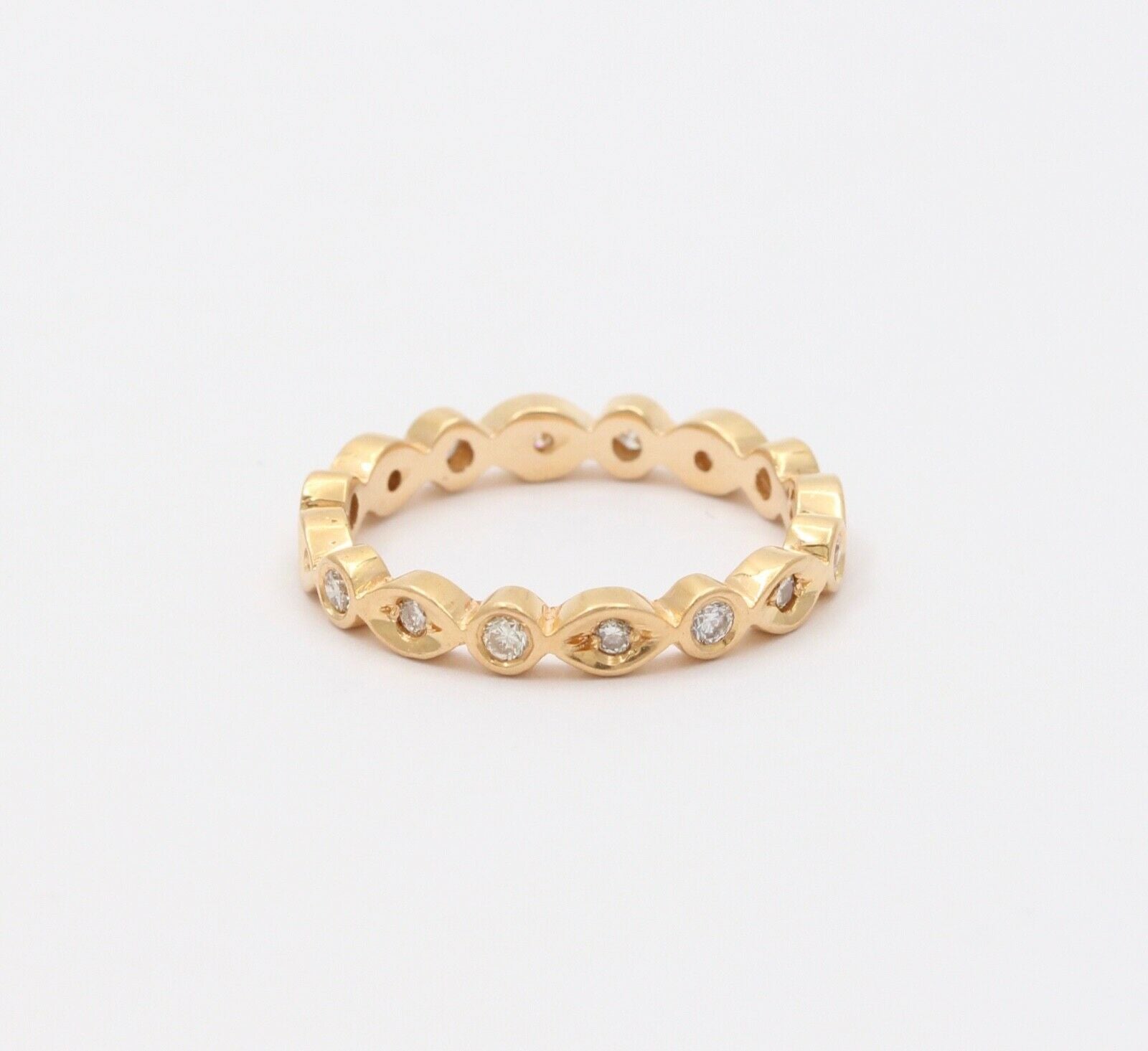 The Classic 18K Yellow Gold Diamond Eternity Ring , Wedding Band.