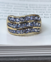 Load image into Gallery viewer, Vintage lavender Tanzanite Three layer Architecture Ring.
