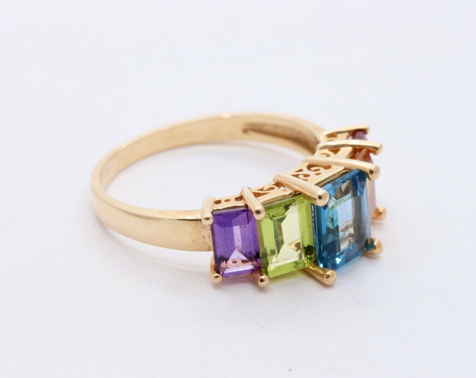 Vintage 14K Multi Stone Cocktail Ring