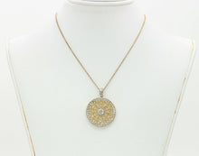 Load image into Gallery viewer, Art Deco 925 Sterling Silver Gold Dipped Pendant and Chain
