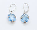 Vintage Blue Topaz White CZ 925 Sterling Silver Dangle Earrings