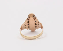 Load image into Gallery viewer, Art Deco Diamonds Garnets 14K Rose Gold Ring
