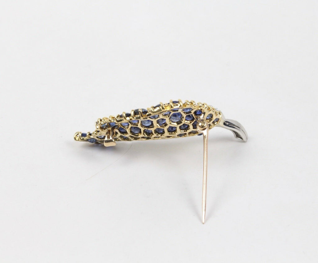 Vintage 18K Sapphire & Diamond Brooch