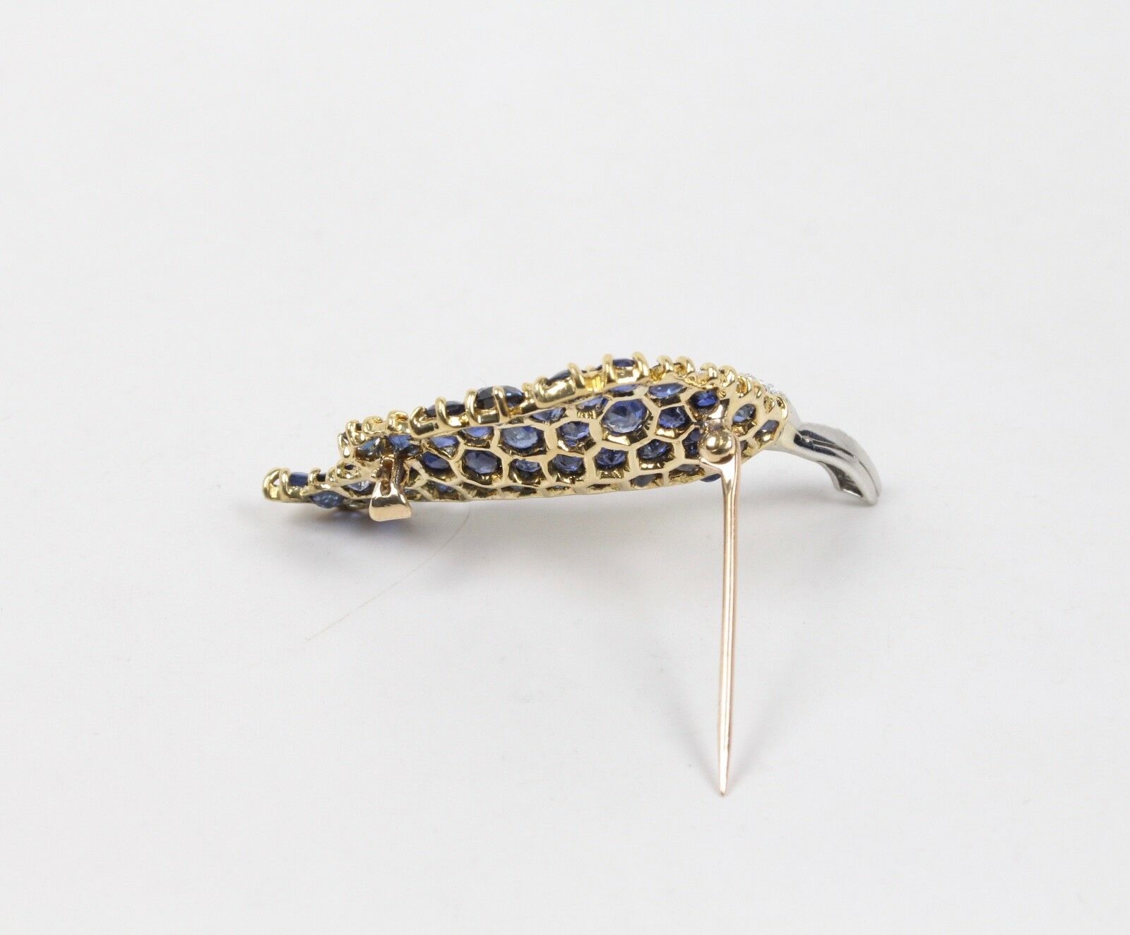 Vintage 18K Sapphire & Diamond Brooch