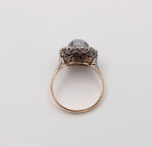 Load image into Gallery viewer, Victorian Star Sapphire White Sapphires 14K YG Silver Ring
