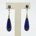 Vintage 14K Yellow Gold Lapis Lazuli Tear Drop Earrings