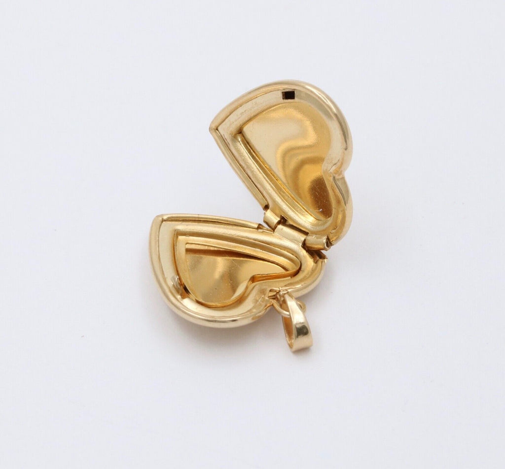 Vintage Heart Locket Pendant 14K Yellow Gold
