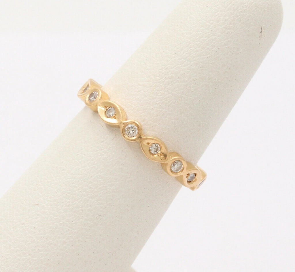 The Classic 18K Yellow Gold Diamond Eternity Ring , Wedding Band.