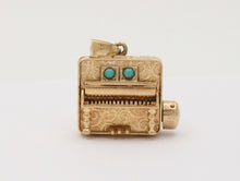 Load image into Gallery viewer, Vintage Organ 14K Yellow Gold Turquoise Pendant
