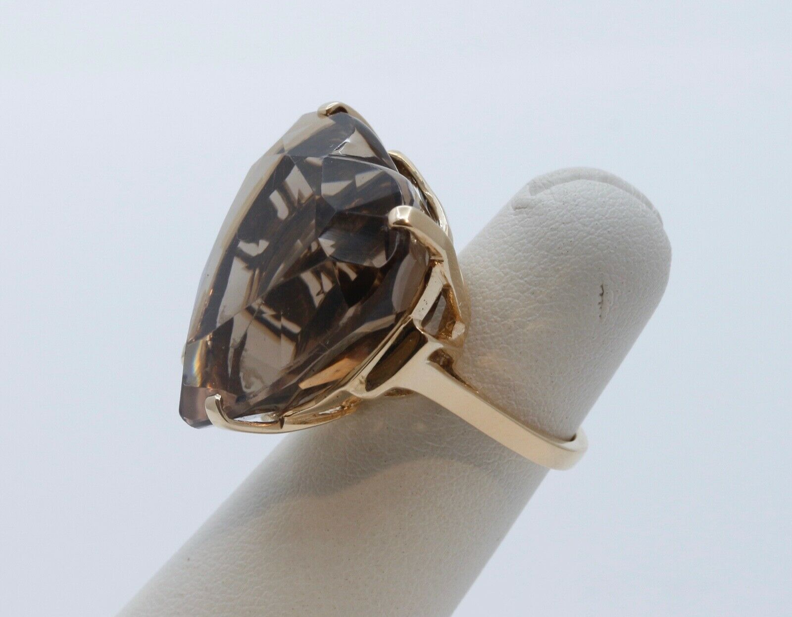 Vintage Heart Cut Smoky Topaz 14K Yellow Gold Ring
