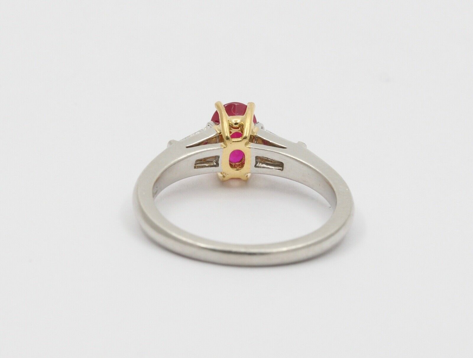 Vintage Tiffany & Co. Burma Ruby Baguette Diamonds Platinum18K Ring