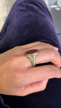 Load image into Gallery viewer, Art Deco Carnelian Intaglio Signet 10K Yellow Gold Unisex Ring
