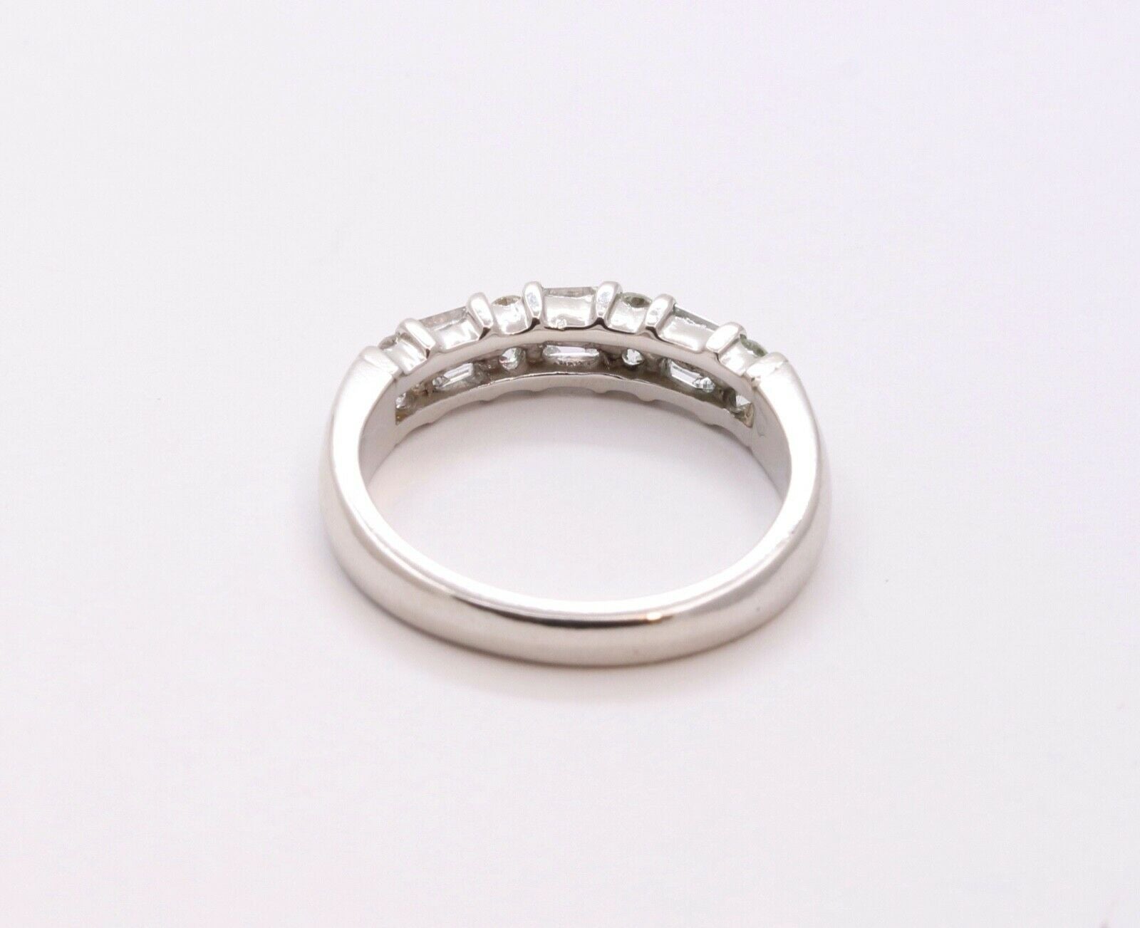 Vintage Ladies Diamonds Platinum Wedding Band Stackable Ring