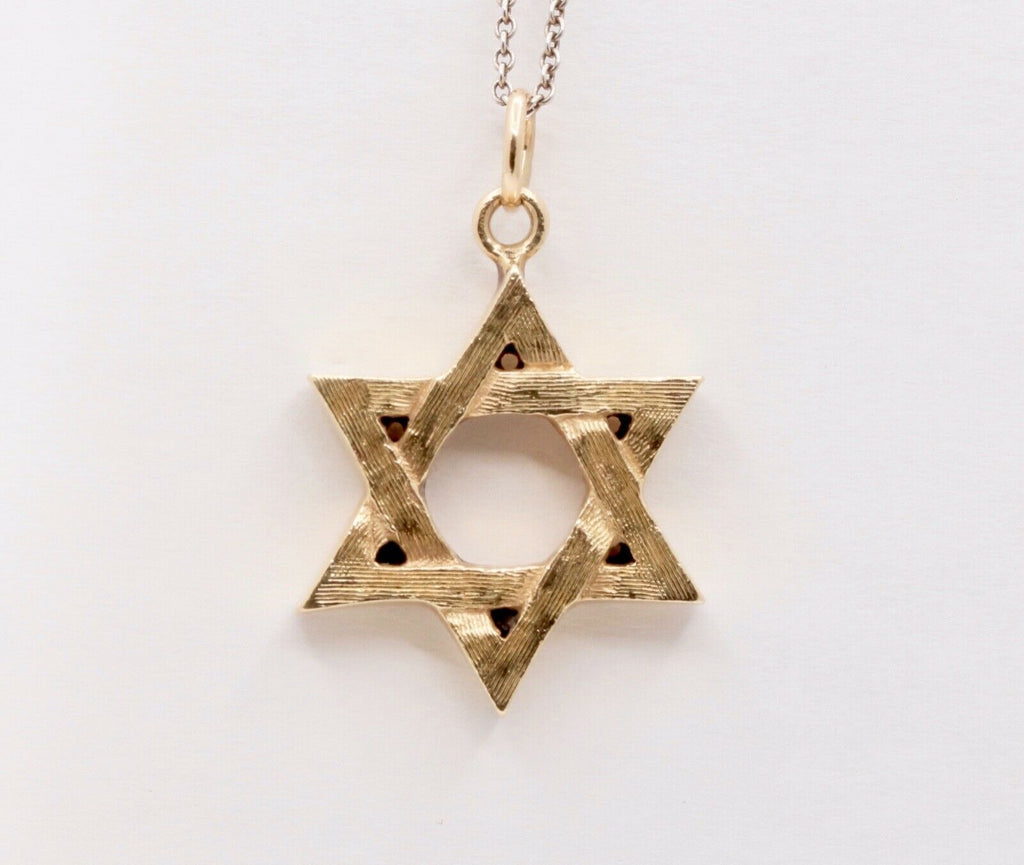 Vintage 14K Yellow Gold Star of David Pendant Charm