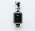 Chanel Premiere Mini Watch H2163 Diamonds Steel Black Ceramic