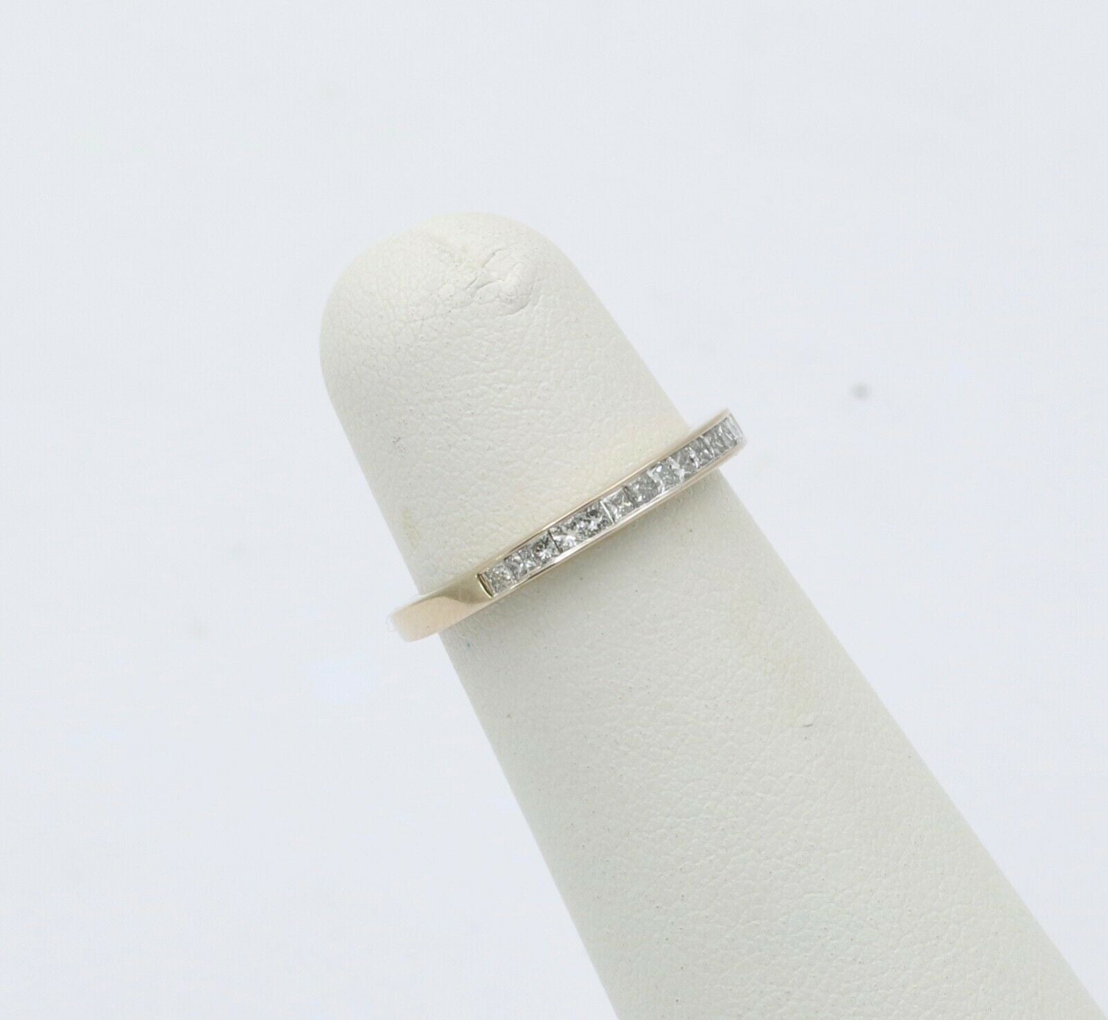 Vintage 14K White Gold Half Eternity DIamond Ring Band