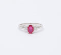Vintage Ruby Diamonds 10K White Gold Ring