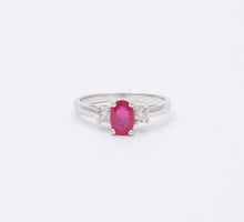 Load image into Gallery viewer, Vintage Ruby Diamonds 10K White Gold Ring
