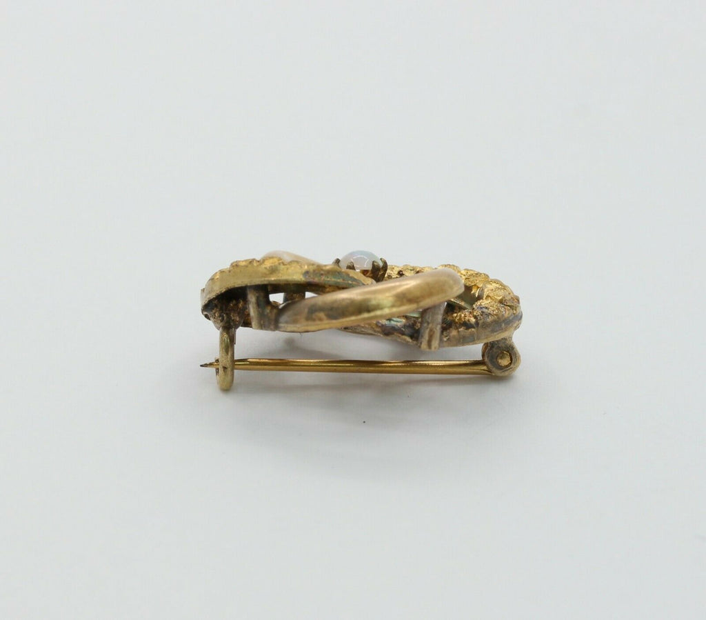Victorian Vermeil Interlocking Circle Opal Brooch