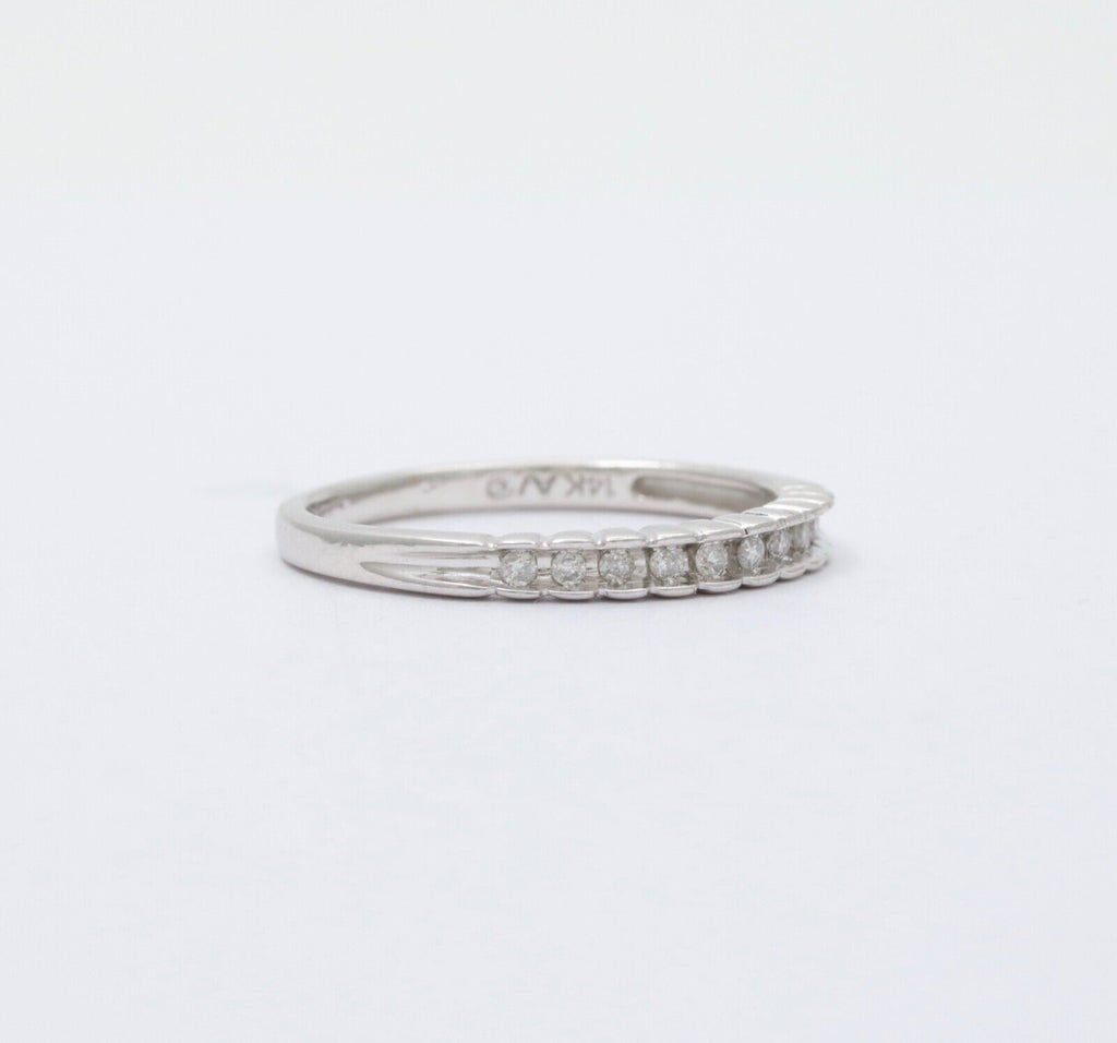 Vintage 14K Gold Half Eternity Diamond Ring Band